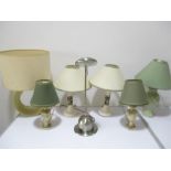 A collection of various lamps