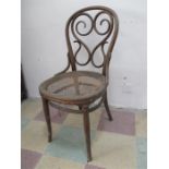 A Thonet Chair Café Daum number 4 bentwood chair in need of restoration