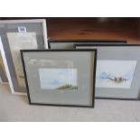 Five watercolours, four signed T James and one by T Catano