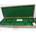 A Marcus Warwick mahogany fly fishing rod presentation case with brass fittings (key in office)
