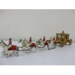 A lead coronation carriage and horses (A/F)