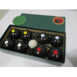 A boxed B & A bowls indoor carpet game