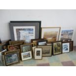 A large collection of various pictures, frames etc.