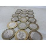 Sixteen various £2 coins