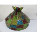 A coloured glass light shade, diameter approx 50cm