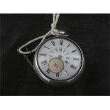 A hallmarked silver fusee pear cased pocket watch