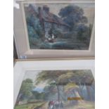 Bernard Evans watercolour "Mary Ann & Rosie" and one other