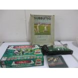 A Subbuteo Dream Team Stadium set and a Subbuteo table cricket set etc