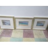Three oil paintings by Ted Dyer ( b 1940) all inscribed to reverse- Springtime Ferry to St. Mawes (