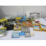 A collection of various die cast planes and models etc including Matchbox, Admiral, DHL, Swiss