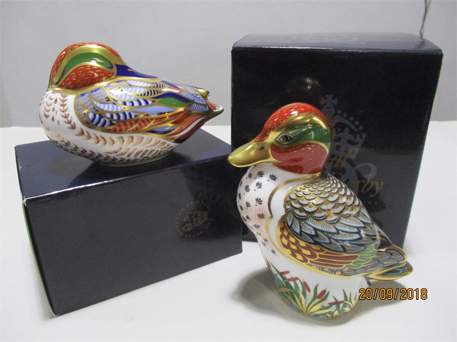 Royal Crown Derby Paperweights with gold stoppers - Teal Designed by Sue Rowe and a Collectors Guild