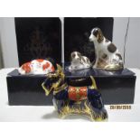 Royal Crown Derby Paperweights with gold stoppers - An exclusive Collectors Guild signed Scruff