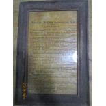 A vintage framed "Auctions ( Bidding Agreements) Act 1927"