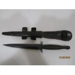 A Fairburn Sykes "commando dagger" ( 3rd pattern) stamped to cross guard "Venture, HM Slater,