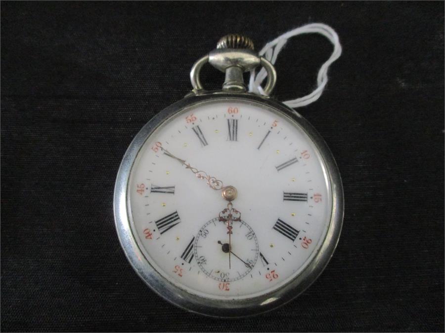 A silver plated pocket watch A/F