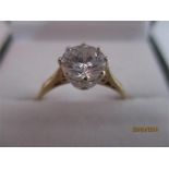 A 9ct gold ring set with solitaire CZ