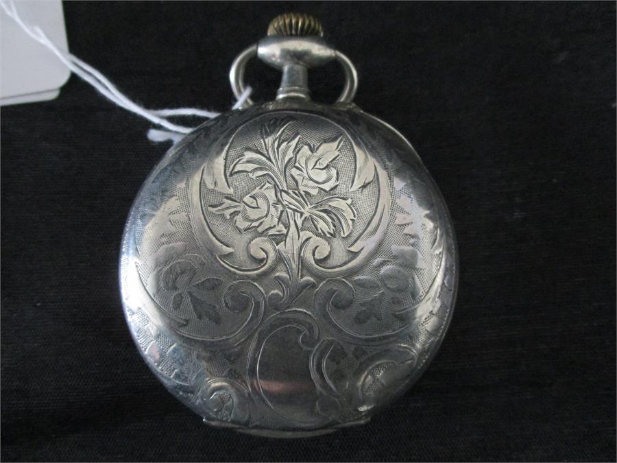 A silver plated pocket watch A/F - Image 2 of 2