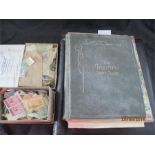 Three stamp albums along with a quantity of loose stamps