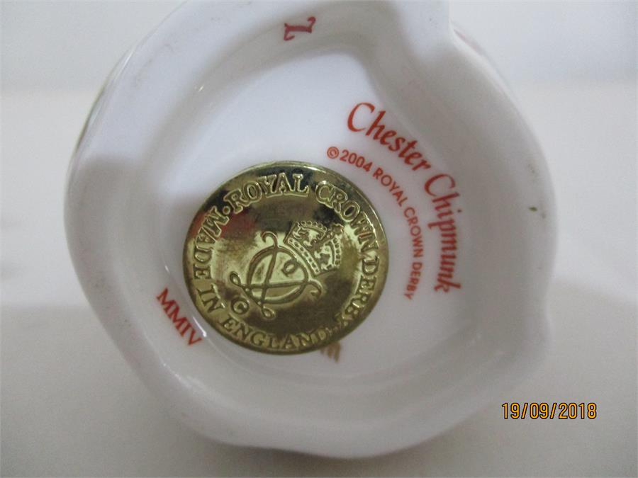 Royal Crown Derby Paperweights with gold stoppers - Chester Chipmunk, Sleeping Dormouse, Signed - Image 9 of 9
