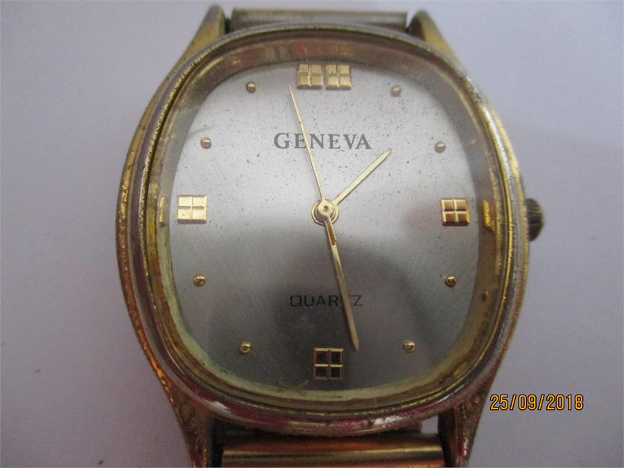 Six various watches including a 925 silver gent's watch, Geneva, Rotary, Oris etc. - Image 4 of 7