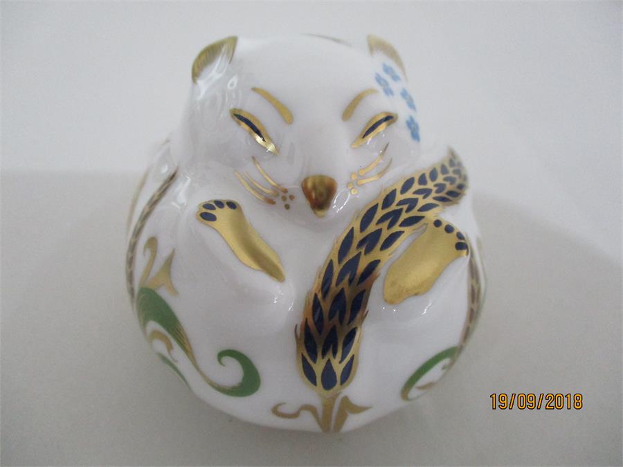 Royal Crown Derby Paperweights with gold stoppers - Chester Chipmunk, Sleeping Dormouse, Signed - Image 4 of 9