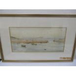 A Victorian watercolour of The Cobb, Lyme Regis signed E L Bridell Fox, 1883