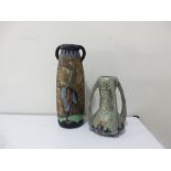 An Amphora vase with Kingfisher design and one other similar