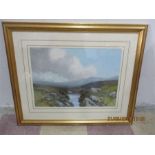 A watercolour or Tor Marsh, Dartmoor signed R D Sherrin, 15 inches x 21.5 inches