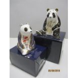 Royal Crown Derby Paperweights with gold stoppers - Panda and Limited Edition Signed Harrods Giant