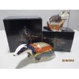 Royal Crown Derby Paperweights with gold stoppers - An exclusive Collectors Guild Signed Moonlight
