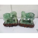 Two Chinese fluorite figures of horses
