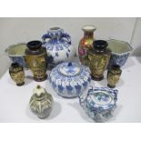 A collection of Oriental china, vases, jardinieres etc.