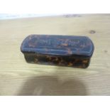 A tortoiseshell snuff box with silver inlay