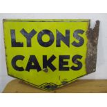 A double sided enamelled Lyons Cake sign