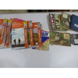 A small collection of Ordnance survey maps, tea cards etc.