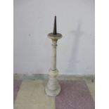 An antique Carera marble ecclesiastical candle stick