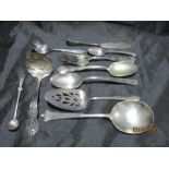 A small collection of silver plated cutlery