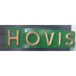 A vintage Hovis sign with raised lettering, approx 165cm