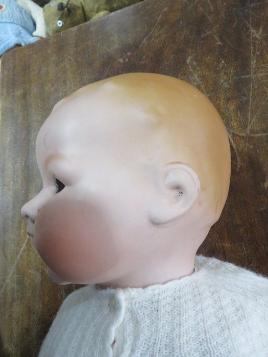 A large Armand Marseille bisque headed doll with open mouth and two teeth( eyes loose inside - Image 3 of 12