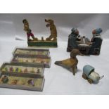 Four sets of miniature figures in boxes "Miniatur Plastiken" by Walter Merken, Berlin- West( numbers