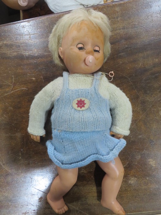 A large Armand Marseille bisque headed doll with open mouth and two teeth( eyes loose inside - Image 7 of 12
