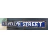 A vintage enamelled sign "Helvellyn Street", approx 110 cm