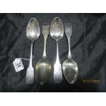 A set of four Irish silver serving spoons, 1808, total 273g