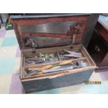 A vintage tool chest and contents- chest A/F