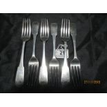 A set of 6 hallmarked silver forks, Edinburgh 1811, total 389.9g