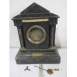 A slate mantle clock A/F