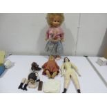 Three vintage dolls etc