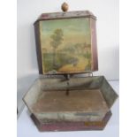 An 18th/19th century French hand painted water cistern and sink/drip tray