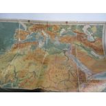 Two vintage Philips canvas maps, Lincolnshire and Africa