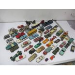 A quantity of diecast cars including Dinky, Matchbox and Corgi etc